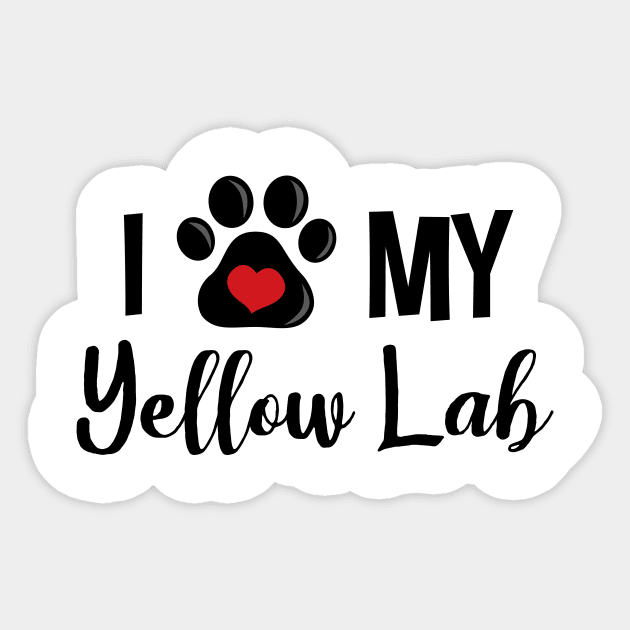 I Love my Yellow Lab Sticker by InspiredQuotes